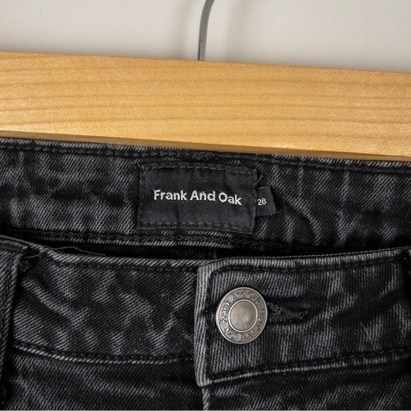 Frank and Oak Womens Size 28 Debbie Skinny Jean Black Stretch Mid Rise Washed - Picture 3 of 10